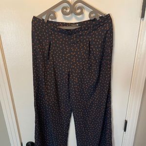 Wide leg navy and rust pants